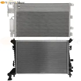 10195599 Auspartshouse Aluminum Radiator And Ac Condenser Cooling For 2008-11 Ford Focus 4-door 2.5l 2.0l