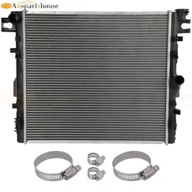 12003853 Auspartshouse Radiator With Universal Oil Hose Clamps Kit For 07-18 Jeep Wrangler 3.6l Cu2957