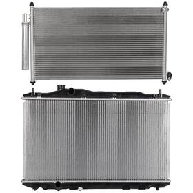 Auspartshouse 13476724 Aluminum Radiator And Ac Condenser Cooling Kit For 2012-2015 Honda Civic