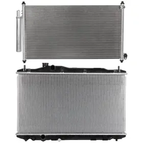 13476724 Auspartshouse Aluminum Radiator And Ac Condenser Cooling Kit For 2012-2015 Honda Civic