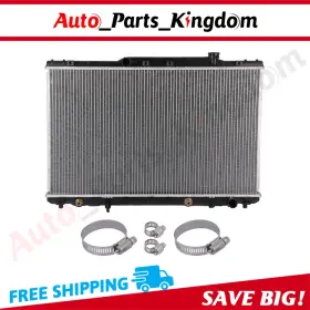 12959842 Auto Parts Kingdom Radiator For 1992-96 Toyota Camry 2.2l With Universal Oil Hose Clamps Kit Cu1318
