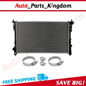 12959892 Auto Parts Kingdom Radiator For 2007-2014 Ford Edge 2009-2016 Lincoln Mks With Oil Hose Clamps Kit