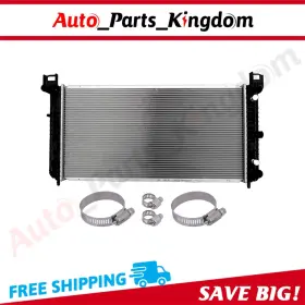 12965500 Auto Parts Kingdom Radiator With Universal Hose Clamp Kit For 00-14 Chevrolet Suburban 1500 Gmc Yukon