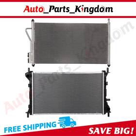 Auto Parts Kingdom 12965525 Aluminum Radiator And Ac Condenser Cooling Kit For 2005 2006-2007 Ford Focus 2.0l