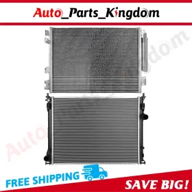 12965555 Auto Parts Kingdom Aluminum Radiator And Ac Condenser Cooling Kit For 2011-2019 Chrysler 300 Dodge