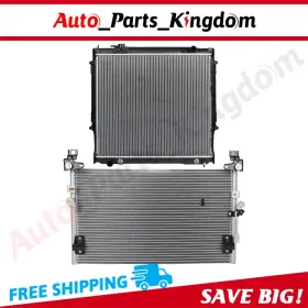 12965558 Auto Parts Kingdom Aluminum Radiator And Ac Condenser Cooling Kit For 1998-2004 Toyota Tacoma 3.4l 12965558 Auto Parts Kingdom Aluminum Radiator And Ac Condenser Cooling Kit For 1998-2004 Toyota Tacoma 3.4l