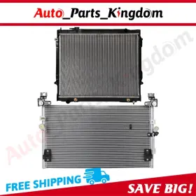 12965560 Auto Parts Kingdom Aluminum Radiator And Condenser Cooling Kit For 98 99 00-04 Toyota Tacoma 3.4l