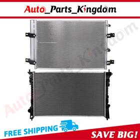 Auto Parts Kingdom 12965564 Aluminum Radiator And Ac Condenser Cooling Kit For 07 08-12 Ford Edge Lincoln Mkx