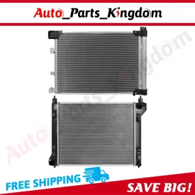 12965597 Auto Parts Kingdom Aluminum Radiator And Ac Condenser Cooling Kit For 2013-2018 Nissan Sentra 1.8l 12965597 Auto Parts Kingdom Aluminum Radiator And Ac Condenser Cooling Kit For 2013-2018 Nissan Sentra 1.8l