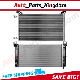 12965610 Auto Parts Kingdom Radiator And Condenser Cooling Kit For 2002-2014 Cadillac Chevrolet Tahoe Gmc