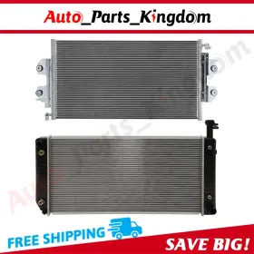 12965633 Auto Parts Kingdom Radiator And Condenser Cooling Kit For 04-18 Chevrolet Express Gmc Savana 2500