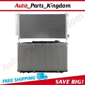 12965634 Auto Parts Kingdom Aluminum Radiator And Ac Condenser Cooling Kit For 2008-2011 12 Honda Accord 3.5l