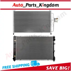 12965663 Auto Parts Kingdom Radiator And Ac Condenser Cooling Kit For 04-07 Ford Escape Mazda Tribute 3.0l