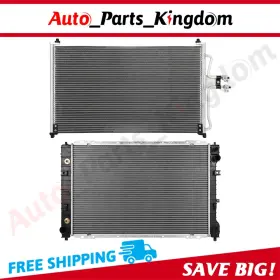 12965704 Auto Parts Kingdom Aluminum Radiator And Condenser Cooling Kit For 01-04 Ford Escape Mazda 3.0l
