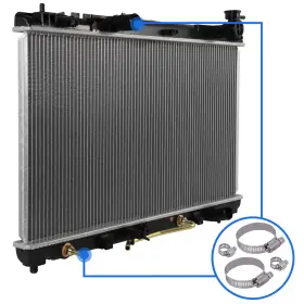 A835263top Auto Parts Top Radiator With Universal Oil Hose Clamps Kit For 2007-2009 2011 Toyota Camry