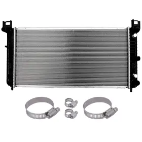 A835288top Auto Parts Top Radiator With Universal Oil Hose Clamps Kit For 02-06 Chevrolet Avalanche 1500