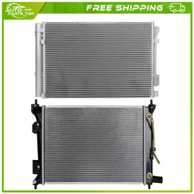 A837890top Auto Parts Top Aluminum Radiator And Ac Condenser Cooling Kit For 2012-2013 Hyundai Accent