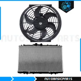 10254307 Autobasicparts For 1998-1999 Honda Accord 3.0l Aluminum Radiator And Cooling Fan Kit