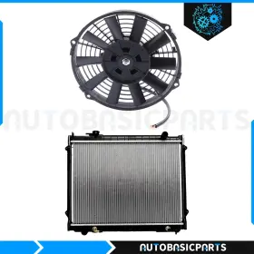 10254319 Autobasicparts For 1995-2004 Toyota Tacoma 2.4l 2.7l 3.4l Aluminum Radiator Cooling Fan Kit