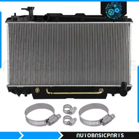 10263331 Autobasicparts For 2004-2005 Toyota Rav4 2.4l 2.0l Aluminum Radiator With Oil Hose Clamps Kit
