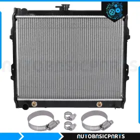 10266353 Autobasicparts For 1992-1995 Toyota 4runner 2.4l Aluminum Radiator With Oil Hose Clamps Kit