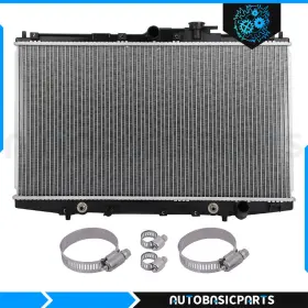 10266372 Autobasicparts For 1998-2002 Honda Accord 2.3l Aluminum Radiator With Oil Hose Clamps Kit