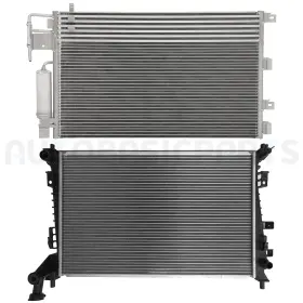 10266392 Autobasicparts For 2008-2011 Ford Focus 2.0l Aluminum Radiator And Ac Condenser Cooling Kit