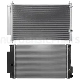 10274246 Autobasicparts For 2008-2015 Scion Xb 2.4l Aluminum Radiator And Ac Condenser Cooling Kit