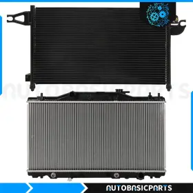 10527185 Autobasicparts For 2002-2006 Acura Rsx 2.0l Radiator Kit And Ac Condenser Cooling