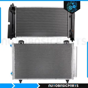 10527192 Autobasicparts For 2003-2004 Toyota Corolla 1.8l Radiator Kit And Ac Condenser Cooling