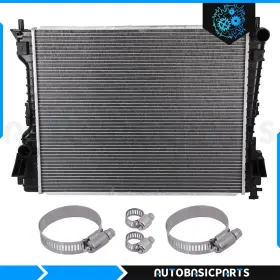 10527195 Autobasicparts For 2011-2014 Ford Mustang 5.0l Aluminum Radiator With Oil Hose Clamps Kit 10527195 Autobasicparts For 2011-2014 Ford Mustang 5.0l Aluminum Radiator With Oil Hose Clamps Kit