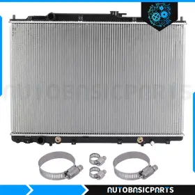 10527209 Autobasicparts For 2003-2006 Acura Mdx 3.5l Aluminum Radiator With Oil Hose Clamps Kit