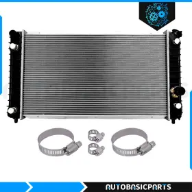 10847137 Autobasicparts For 1996-2005 Chevrolet Blazer Aluminum Radiator With Oil Hose Clamps Kit