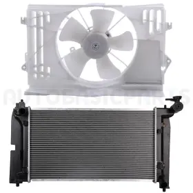 11371764 Autobasicparts For 2003-2008 Toyota Corolla 1.8l Front Side Radiator And Cooling Fan Kit