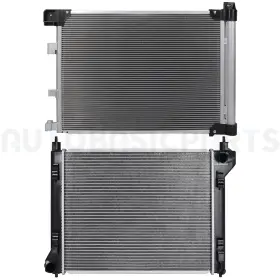 12816855 Autobasicparts Aluminum Radiator And Ac Condenser Cooling Kit For 2013-2018 Nissan Sentra 1.8l