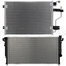 12816862 Autobasicparts Aluminum Radiator And Ac Condenser Cooling Kit For 1994-1997 Dodge Ram 2500 5.9l