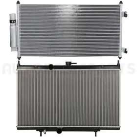12816942 Autobasicparts Aluminum Radiator And Ac Condenser Cooling Kit For 2007-2012 Nissan Sentra 2.5l