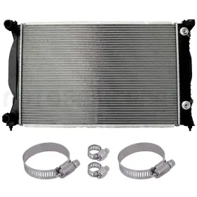 12816984 Autobasicparts Radiator For 03-08 Audi A4 Quattro With Universal Oil Hose Clamps Kit Cu2556