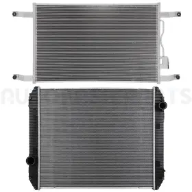12817241 Autobasicparts Aluminum Radiator And Ac Condenser Cooling Kit For 1997-1999 Freightliner Fl60