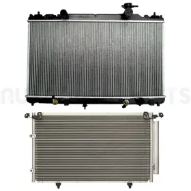 12817326 Autobasicparts Aluminum Radiator And Ac Condenser Cooling Kit For 2004-2006 Toyota Camry 2.4l L4