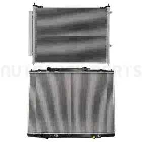 12817328 Autobasicparts Aluminum Radiator And Ac Condenser Cooling Kit For 2009-2013 Honda Ridgeline 3.5l