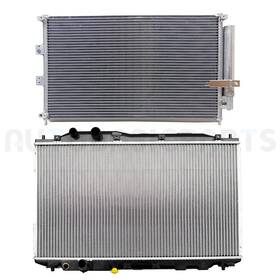 Autobasicparts 13402001 Aluminum Radiator And Ac Condenser Cooling Kit For 2006-2011 Honda Civic 1.8l