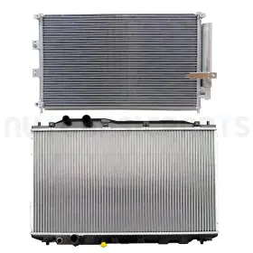 13402001 Autobasicparts Aluminum Radiator And Ac Condenser Cooling Kit For 2006-2011 Honda Civic 1.8l