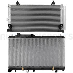 Autobasicparts 13402100 Aluminum Radiator And Ac Condenser Cooling Kit For 2005 06 07-2009 Subaru Legacy