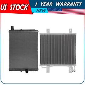 Autodayplus Adp84404601s Radiator And Ac Condenser Kit For 03 International Harvester 9900i Sfa Aluminum
