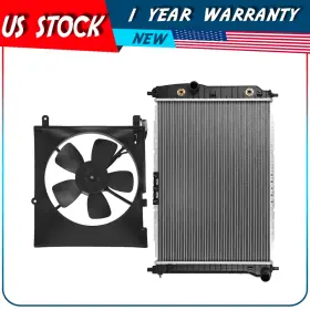 Au837536ps Autodayplus Electric Cooling Fan And Radiator Assembly For 2005 2006 2007 Pontiac Wave5
