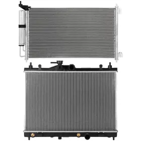 12672335 Autosuperstar Radiator And Ac Condenser Cooling Kit For 2007-2012 Nissan Versa 1.8l 1798cc L4