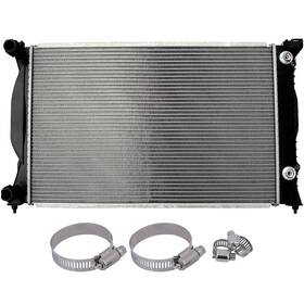 Autosuperstar 12679730 Radiator For 2003-2008 Audi A4 Quattro With Universal Oil Hose Clamps Kit 2.0l