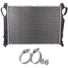 12679741 Autosuperstar Radiator For 2004-2009 Mercedes-benz Sl600 With Universal Oil Hose Clamps Kit