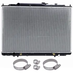 12688257 Autosuperstar Radiator For 2003-04 Honda Pilot With Universal Oil Hose Clamps Kit 3.5l 3475cc